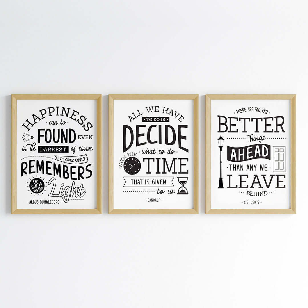 Famous Inspirational Sayings Wall Art (Framed Set of 3)