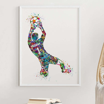 Football Goalkeeper Personalized Wall Art (Framed)