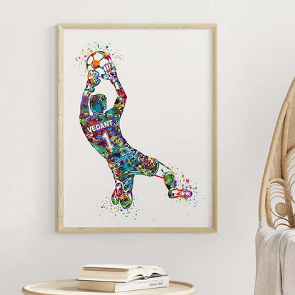 Football Goalkeeper Personalized Wall Art (Framed)