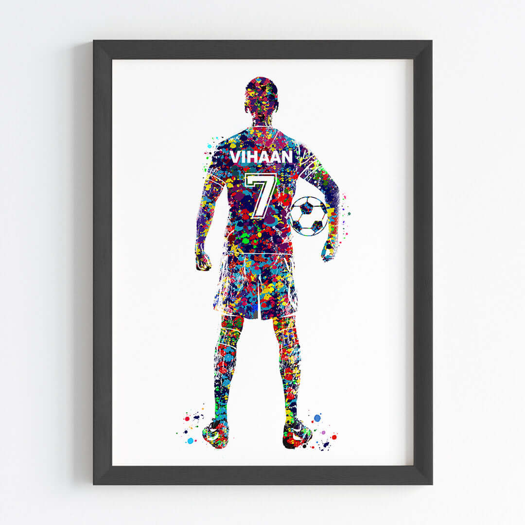 Football Player Personalised Wall Art (Framed Set of 3)