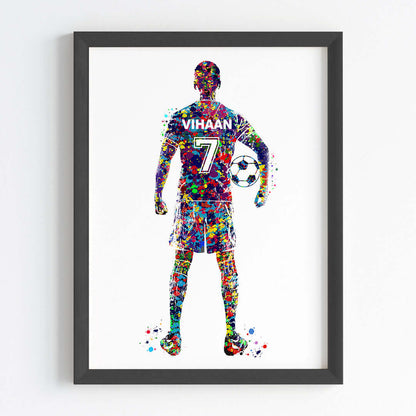 Football Player Personalised Wall Art (Framed Set of 3)