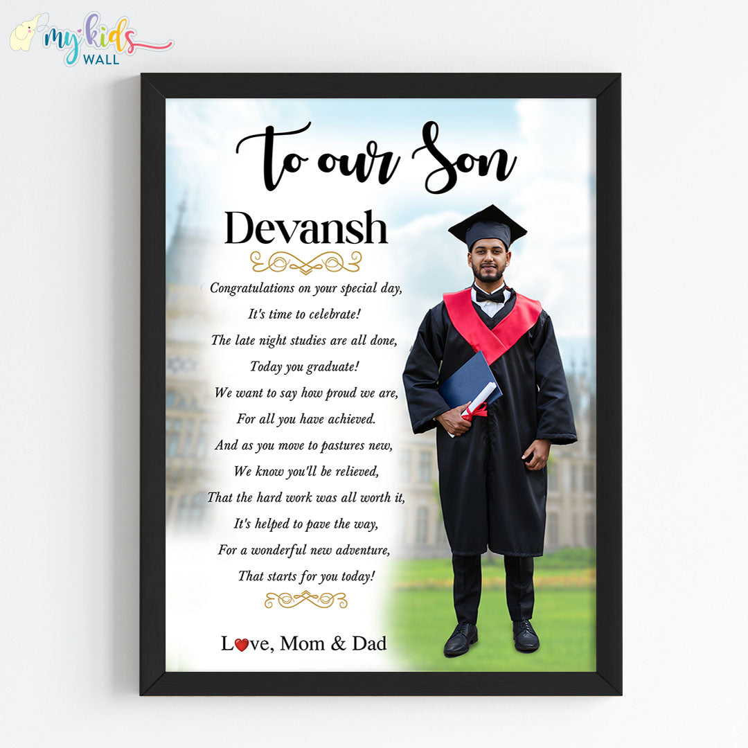 Graduation Gift for Boy Personalised Wall Art (Framed)