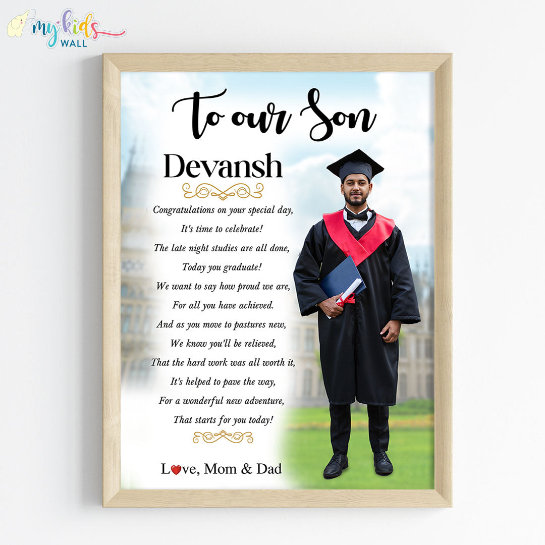 Graduation Gift for Boy Personalised Wall Art (Framed)