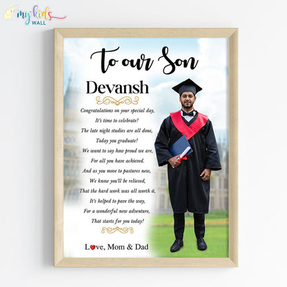 Graduation Gift for Boy Personalised Wall Art (Framed)