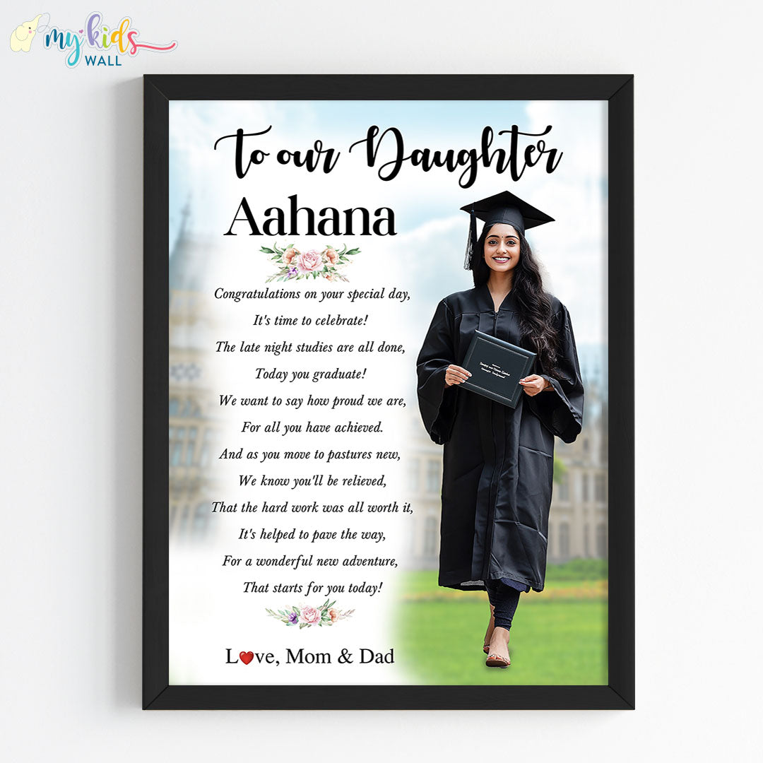 Graduation Gift for Girl Personalised Wall Art (Framed)
