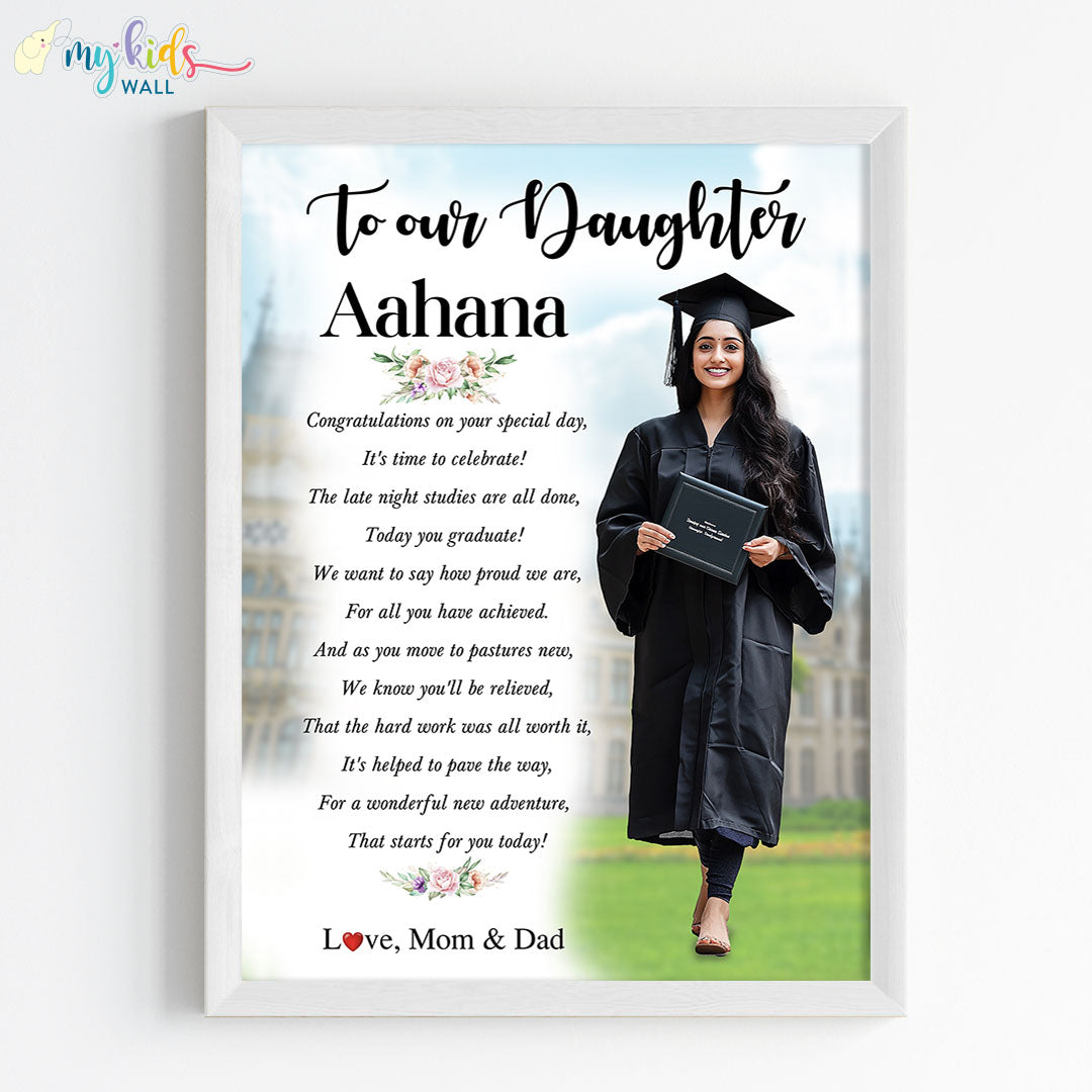 Graduation Gift for Girl Personalised Wall Art (Framed)