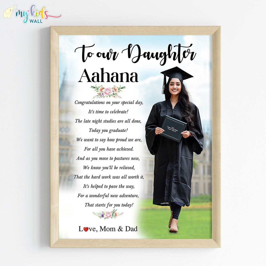Graduation Gift for Girl Personalised Wall Art (Framed)