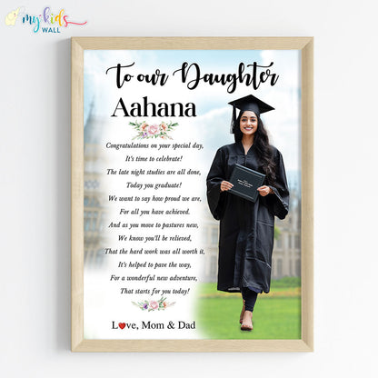 Graduation Gift for Girl Personalised Wall Art (Framed)