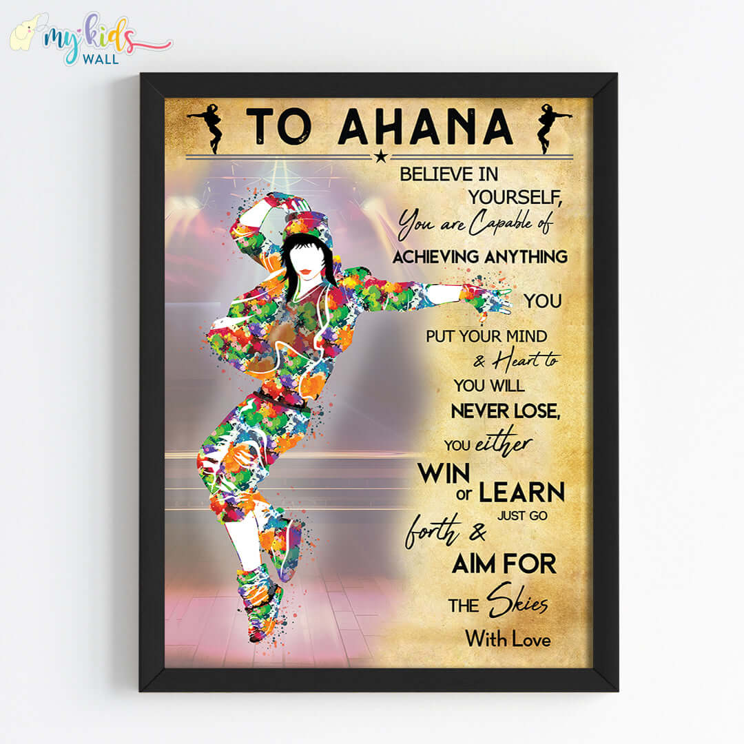 Hip Hop Dancer Personalized Motivational Wall Art (Framed)