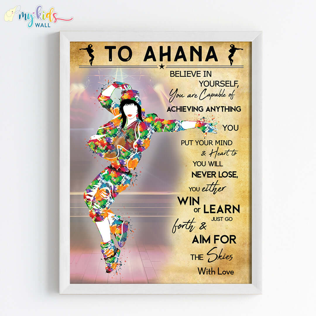 Hip Hop Dancer Personalized Motivational Wall Art (Framed)