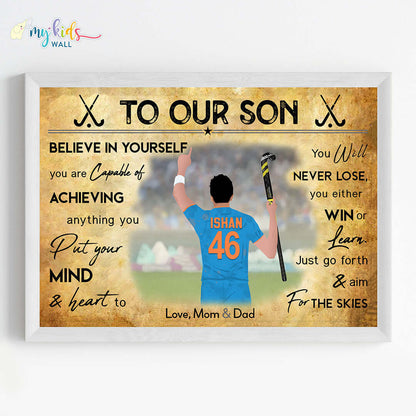 Hockey Player Personalized Motivational Wall Art (Framed)
