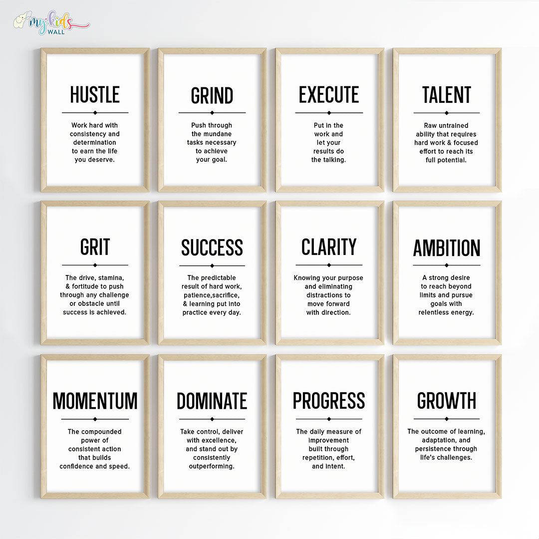 Hustle Grind Execute Wall Art (Framed)