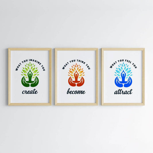 Inspirational Buddha Wall Art (Framed Set of 3)