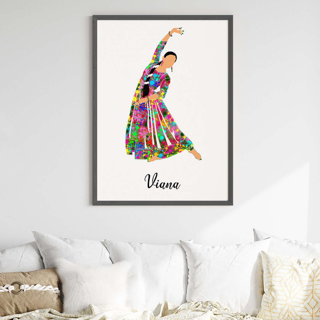 Kathak Dancer Personalized Wall Art (Big Frame)