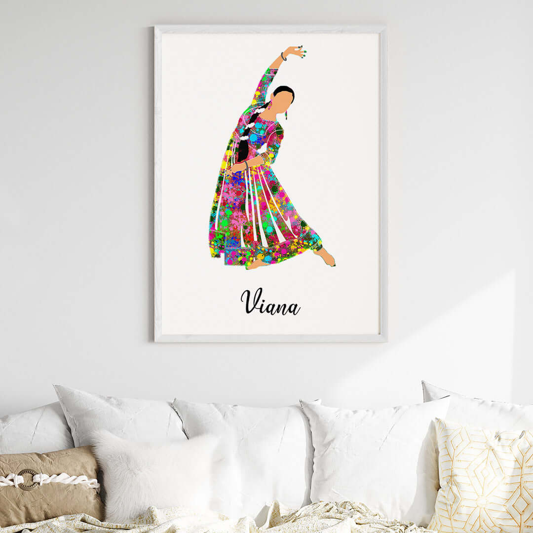 Kathak Dancer Personalized Wall Art (Big Frame)