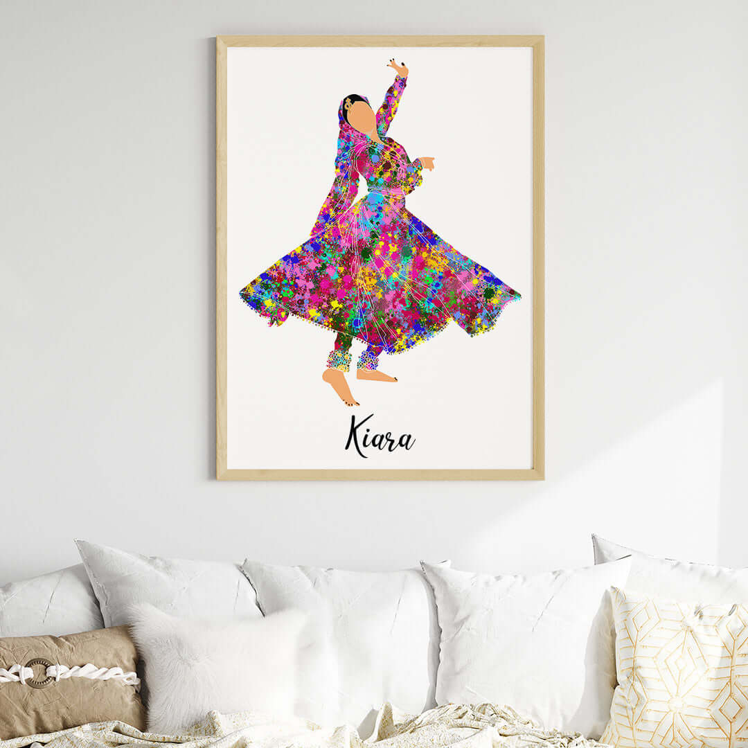 Kathak Dancer Personalized Wall Art (Big Frame)