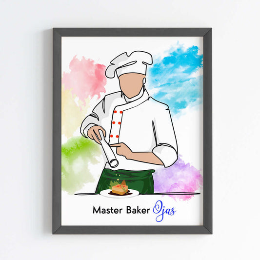 Master Baker Boy Personalized Wall Art (Framed)