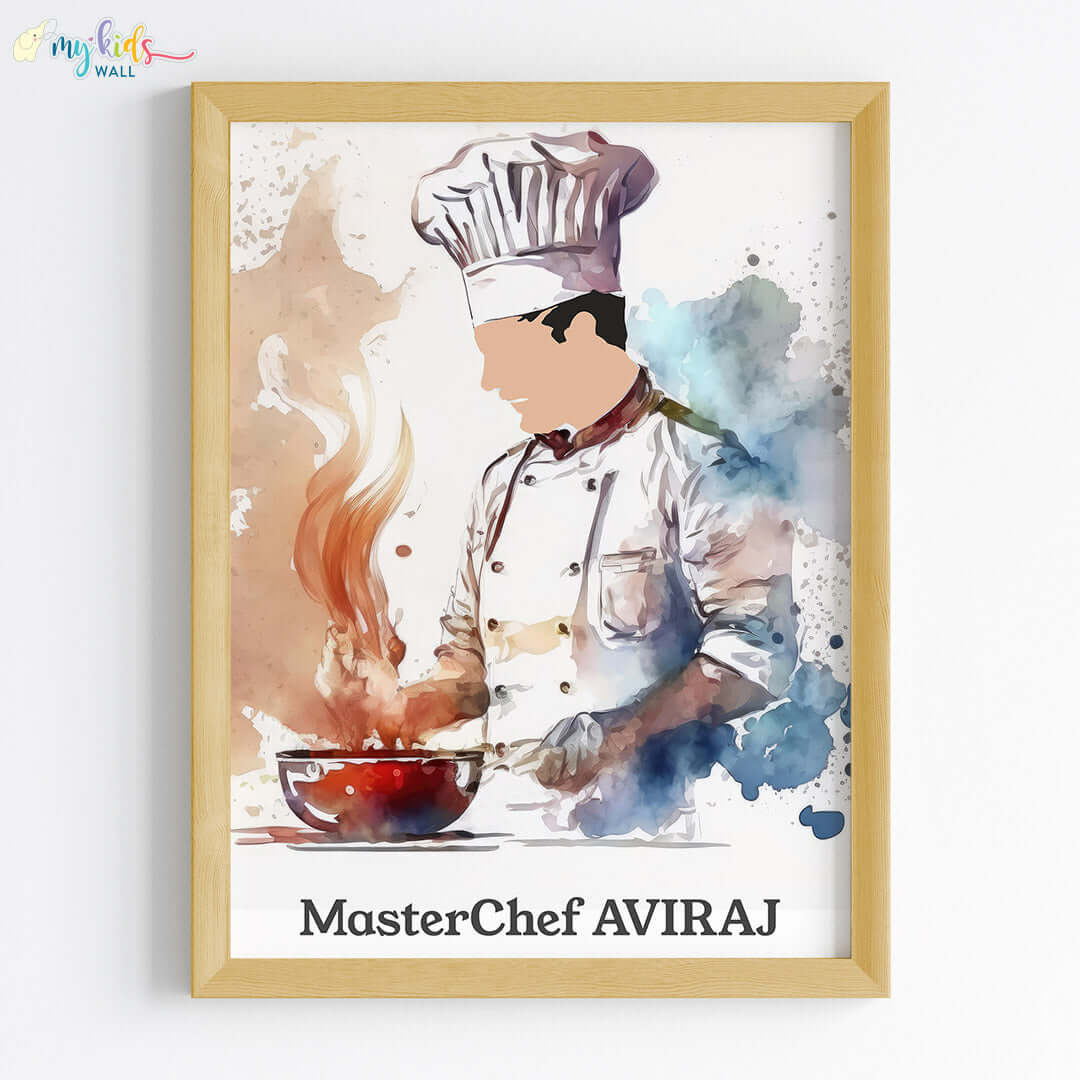 Master Chef Boy Personalized Wall Art (Framed)