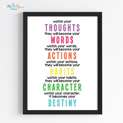 Mindful Manifestation Inspirational Wall Art (Framed)