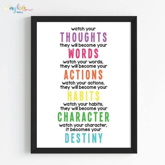 Mindful Manifestation Inspirational Wall Art (Framed)