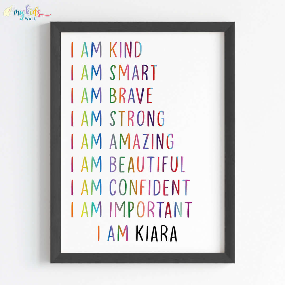 Multicolored Daily Positive Affirmations Personalised Wall Art (Framed)