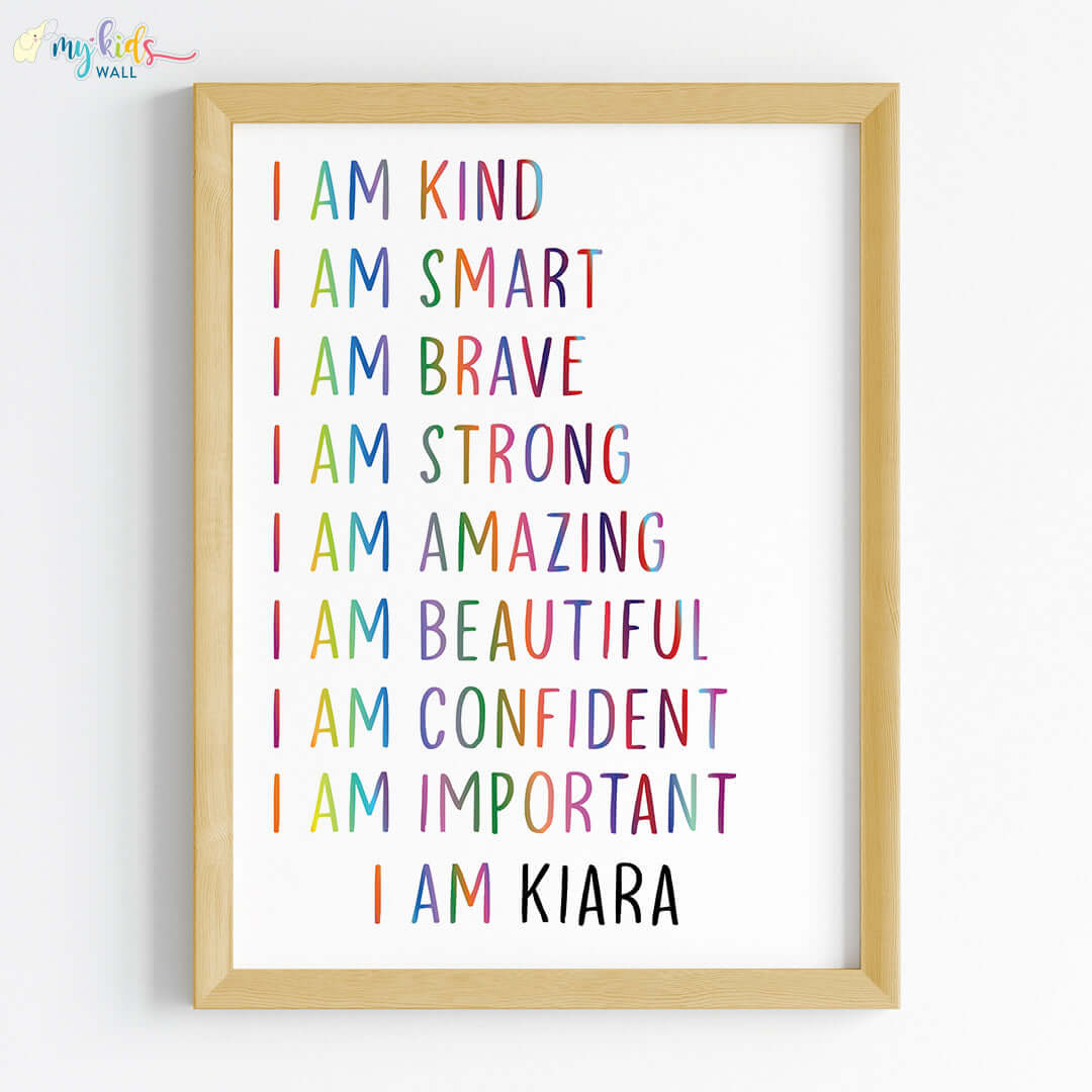 Multicolored Daily Positive Affirmations Personalised Wall Art (Framed)