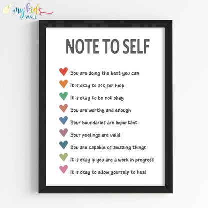 Important Notes to Self Motivational Wall Art (Framed)