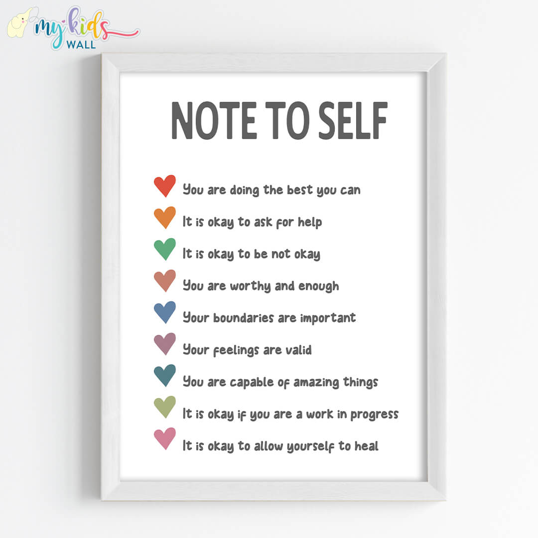 Important Notes to Self Motivational Wall Art (Framed)