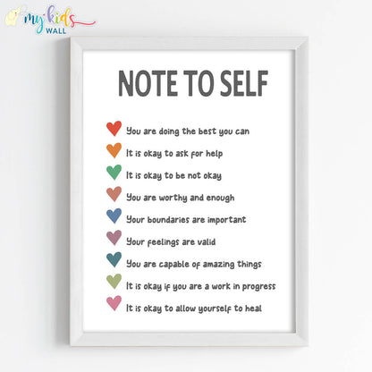 Important Notes to Self Motivational Wall Art (Framed)