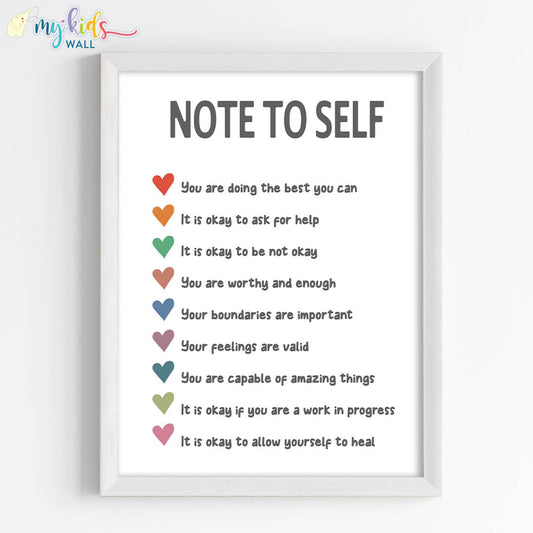 Important Notes to Self Motivational Wall Art (Framed)