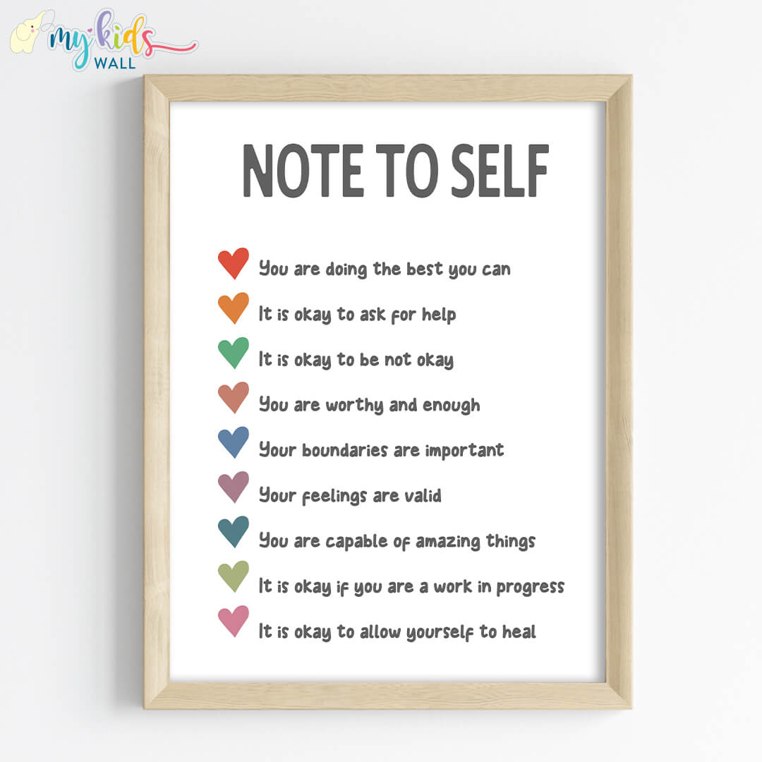 Important Notes to Self Motivational Wall Art (Framed)