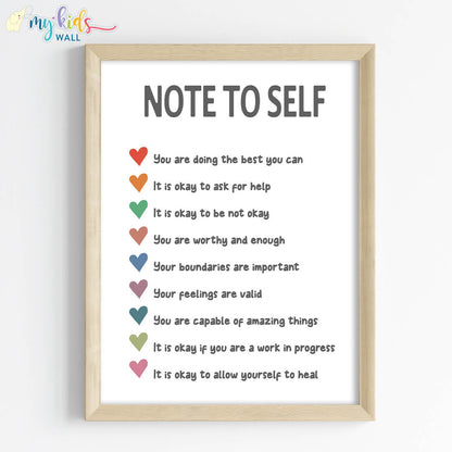 Important Notes to Self Motivational Wall Art (Framed)