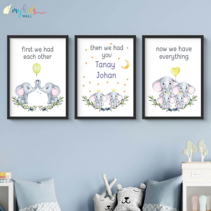 Now We Have Everything Personalised Siblings Wall Art (Framed Set of 3)
