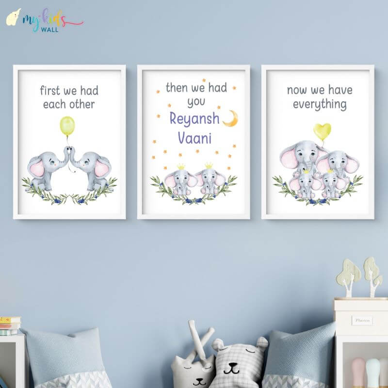 Now We Have Everything Personalised Siblings Wall Art (Framed Set of 3)