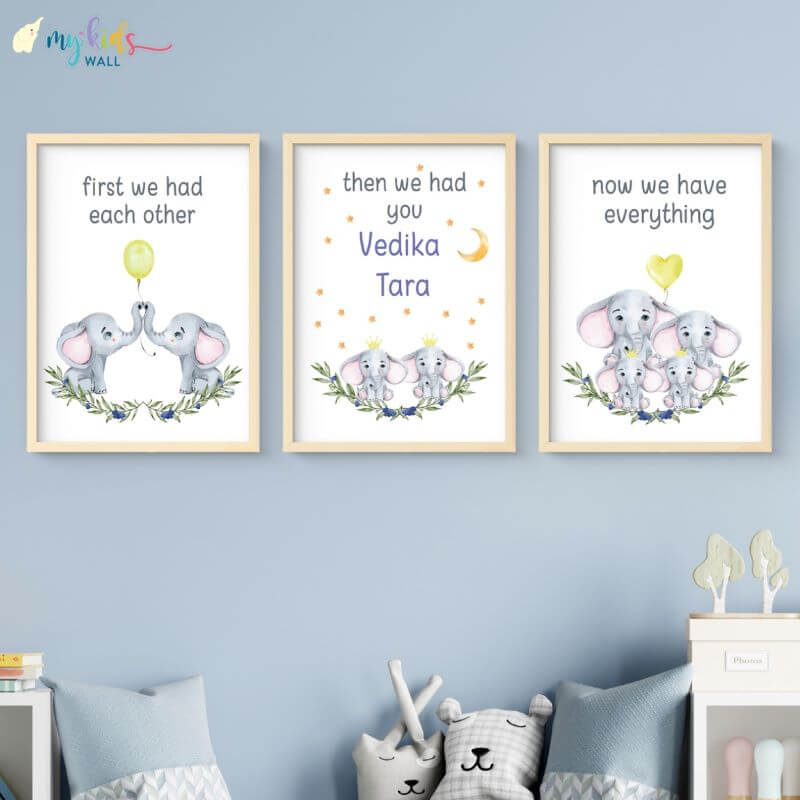 Now We Have Everything Personalised Siblings Wall Art (Framed Set of 3)