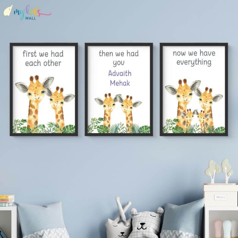 Now We Have Everything Personalised Siblings Wall Art (Framed Set of 3)