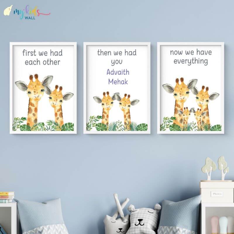 Now We Have Everything Personalised Siblings Wall Art (Framed Set of 3)
