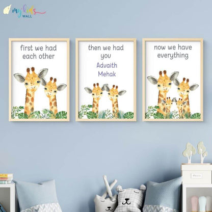 Now We Have Everything Personalised Siblings Wall Art (Framed Set of 3)