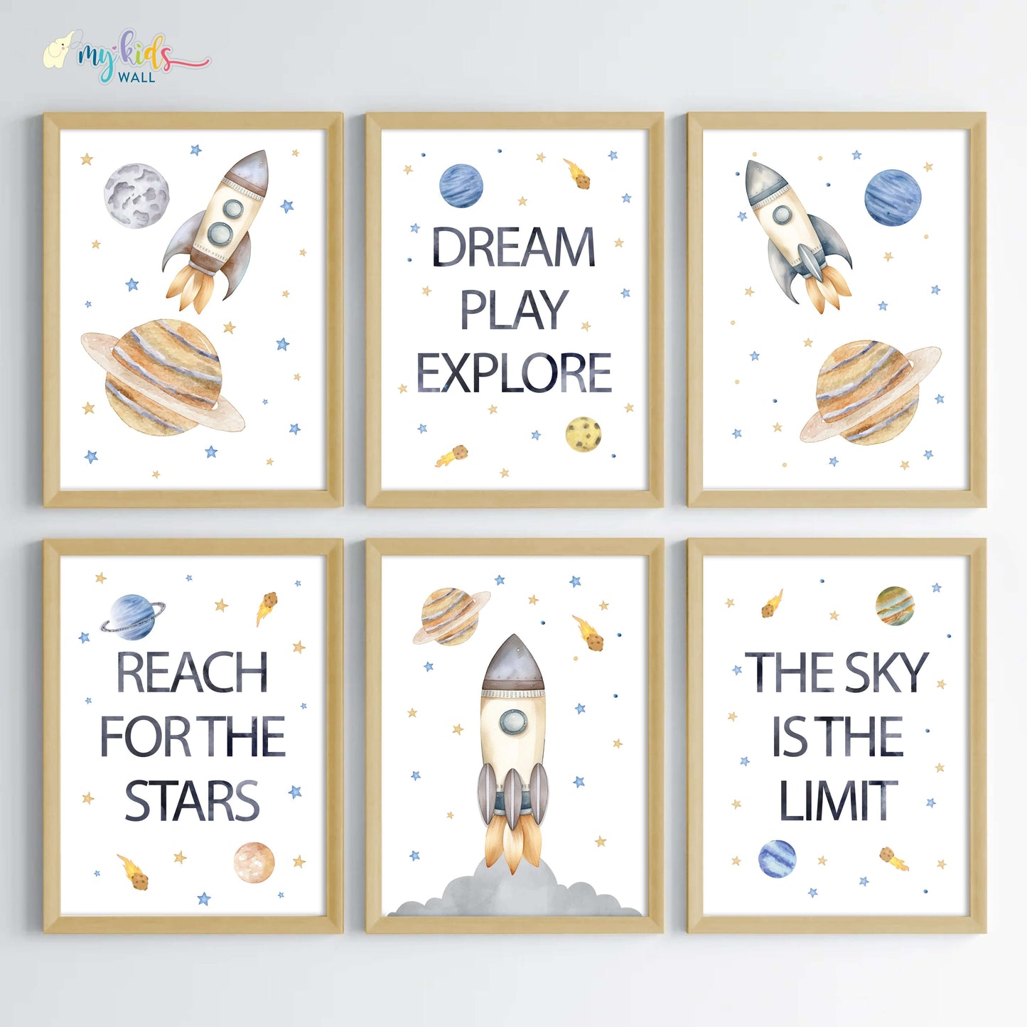 Outer Space Kid's Motivational Wall Art (Framed) New