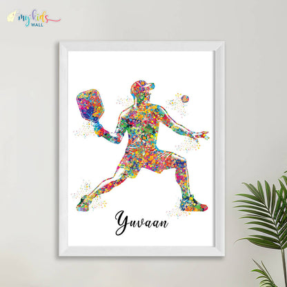 Pickleball Player Personalised Wall Art (Framed)