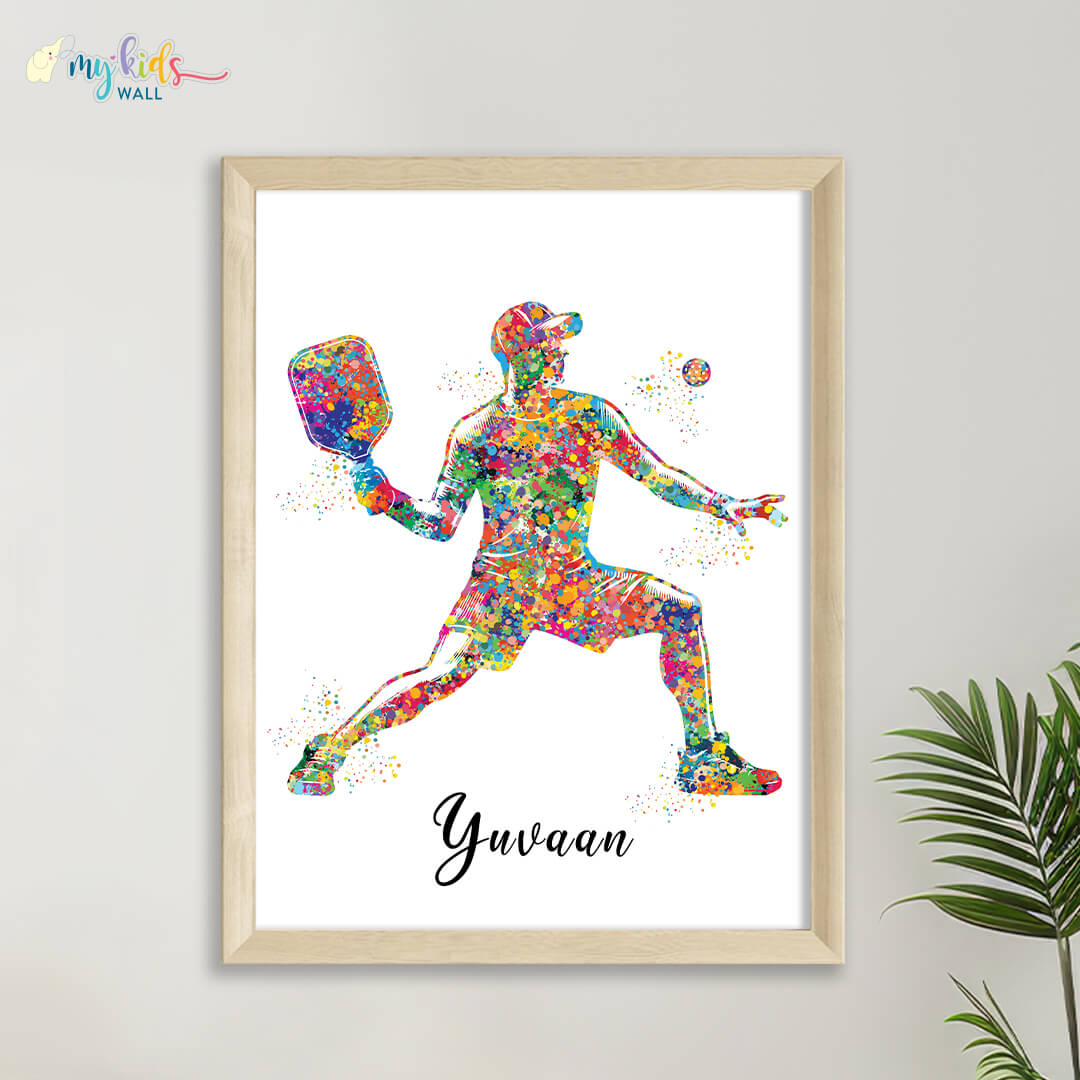 Pickleball Player Personalised Wall Art (Framed)