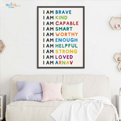 Positive Affirmations & Emotions Personalised Wall Art (Big Frame)