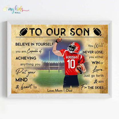 Rugby Player Personalised Motivational Wall Art (Framed)