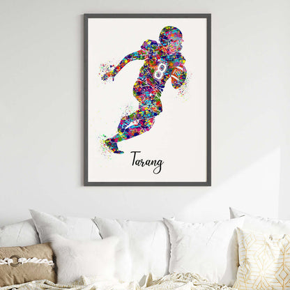 Rugby Player Personalised Wall Art (Big Frame)