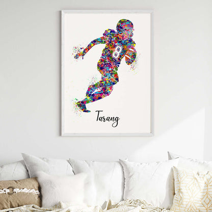 Rugby Player Personalised Wall Art (Big Frame)