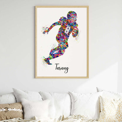 Rugby Player Personalised Wall Art (Big Frame)