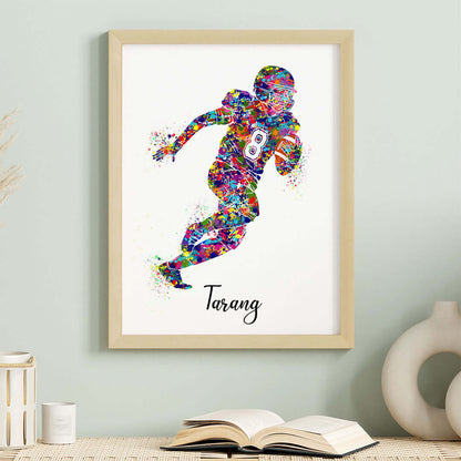 Rugby Player Personalised Wall Art (Framed)