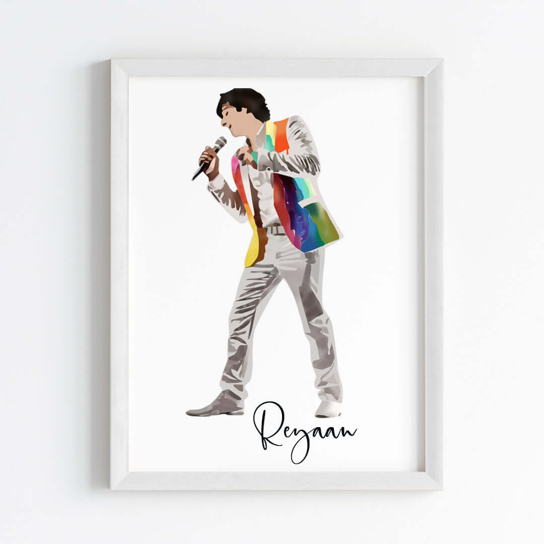 Singing Artiste Boy Personalized Wall Art (Framed)