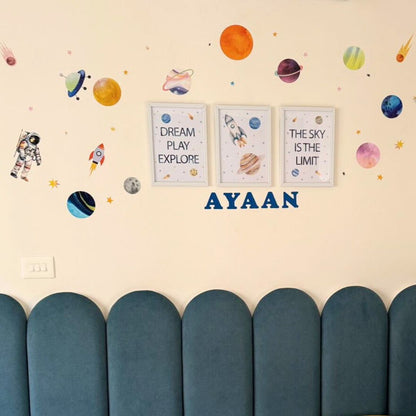 Outer Space Kid's Motivational Wall Art (Framed) New