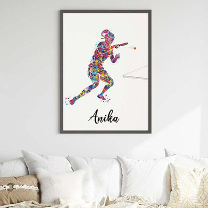 Table Tennis Player Girl Personalised Wall Art (Big Frame)